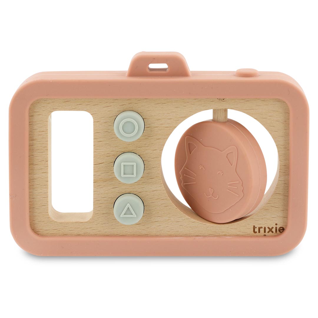 Wooden silicone baby camera - Mrs. Cat